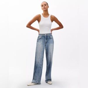 NWT Rag & Bone Miramar Scarlet Wide Leg Sweatpant Denim Jeans Size Small